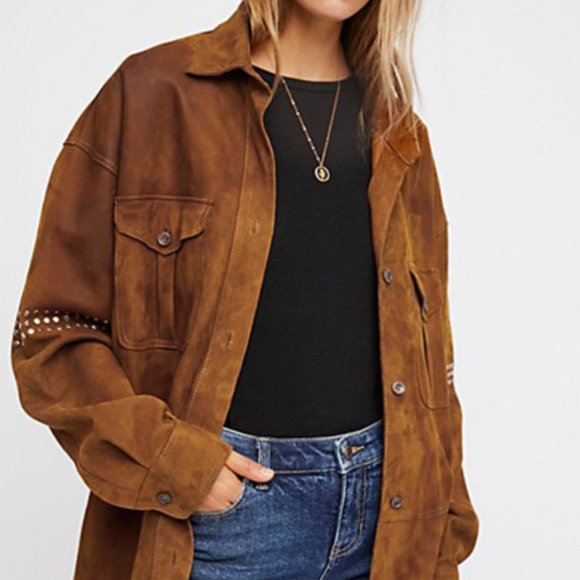 Free People Leather Studded Jacket - Picture 4 of 4